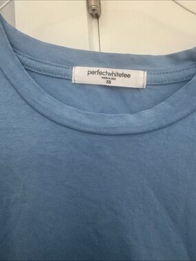 perfectwhitetee Women's Sky Blue Short Sleeve Crewneck Tee
